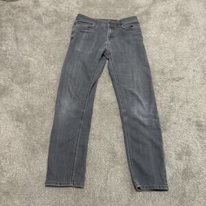 Prana Jeans Mens 30x32 Gray Slim Fit Stretch Organic Cotton Blend Denim Pants